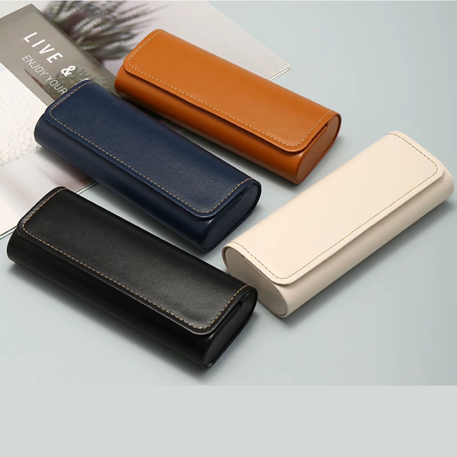 PU Leather Glasses Case Portable Men Women Sunglasses Myopia Presbyopia Storage Box Anti-Pressure Eyeglasses Bag Eyewear Accesso