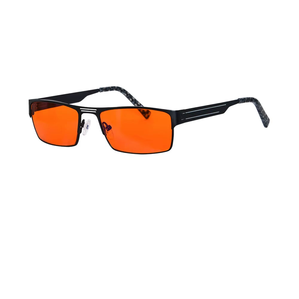 Men’S Glasses Blue Light Blocking Glasses Orange Clear Lenses Leopard Computer Glasses Computer Screen Protection Glasses Man