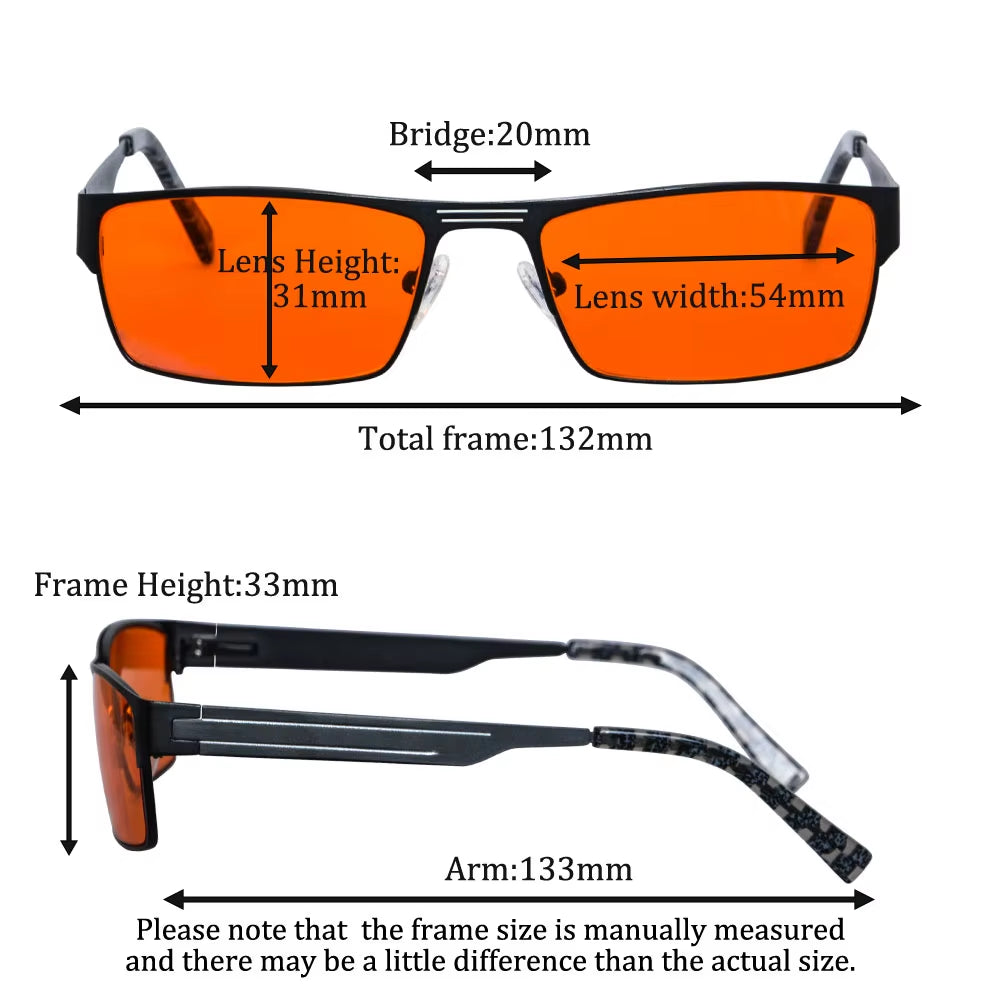 Men’S Glasses Blue Light Blocking Glasses Orange Clear Lenses Leopard Computer Glasses Computer Screen Protection Glasses Man