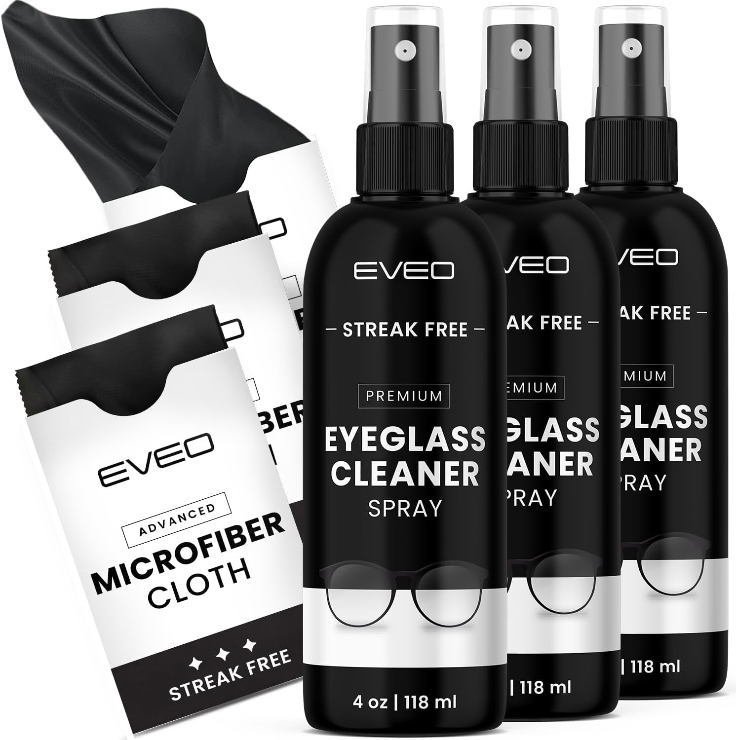 Eyeglass Cleaner Spray - No Streaks Technology with Microfiber Cleaning Cloth- G